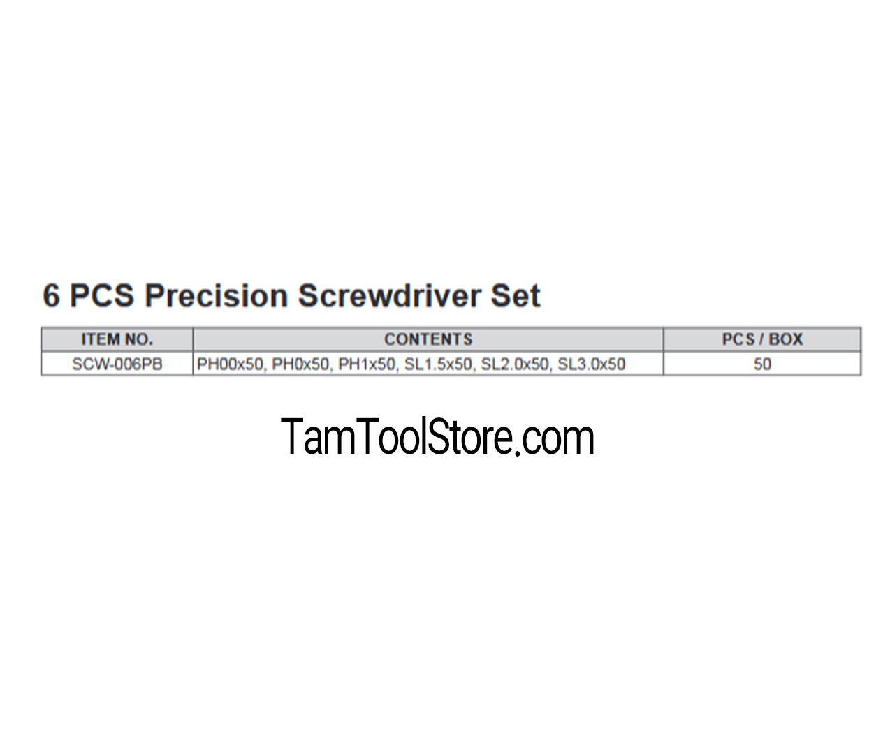 ست پیچ گوشتی دقیق 6 عددی بوکسو مدل SCW-006PB با جعبه